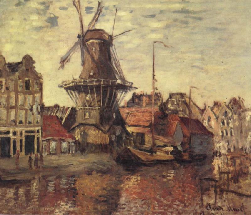 Claude Monet THe Windmill on the Onbekende Gracht France oil painting art